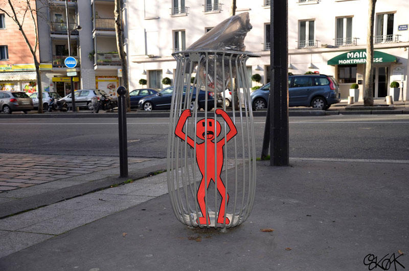 Уличное искусство, играющее с окружающей средой