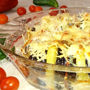 Фото к рецепту: Вкусная Картошка с Баклажанами в духовке. Сочно и ароматно! Фото к рецепту: Вкусная Картошка с Баклажанами в духовке. Сочно и ароматно!