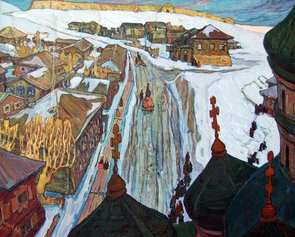 Акцынов А.В., "Старокузнецк", 1968, холст, масло,130х160, Кемеровский областной художественный музей