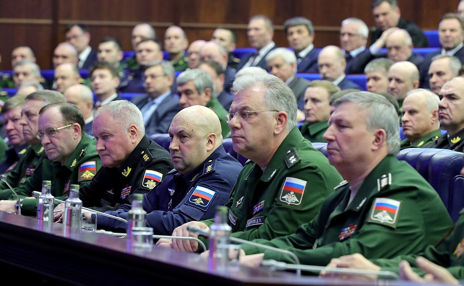 На военно-практической конференции по итогам спецоперации в Сирии.