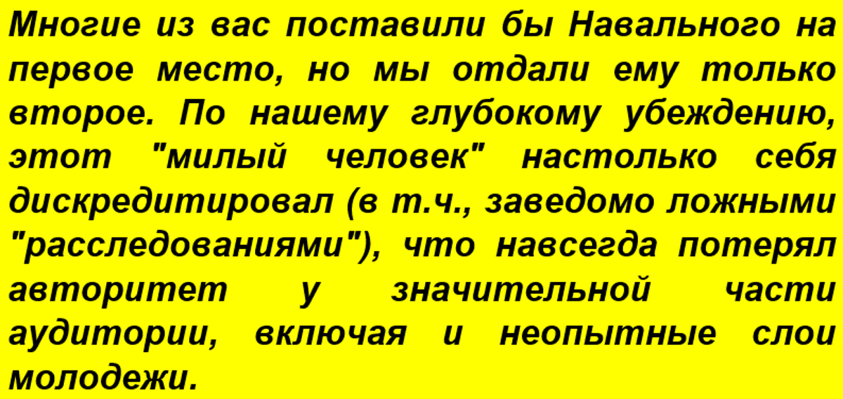 Антирейтинг российских либералов-оппозиционеров. Субъективное мнение
