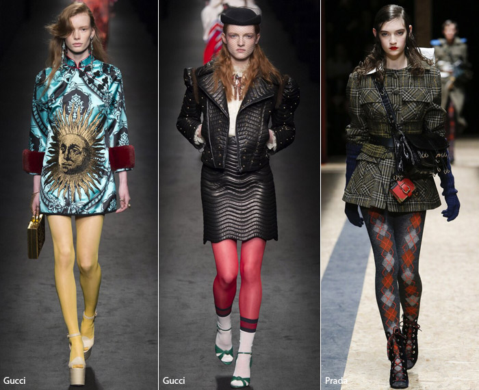 Цветные колготки - тренды из Милана, осень/зима 2016-2017