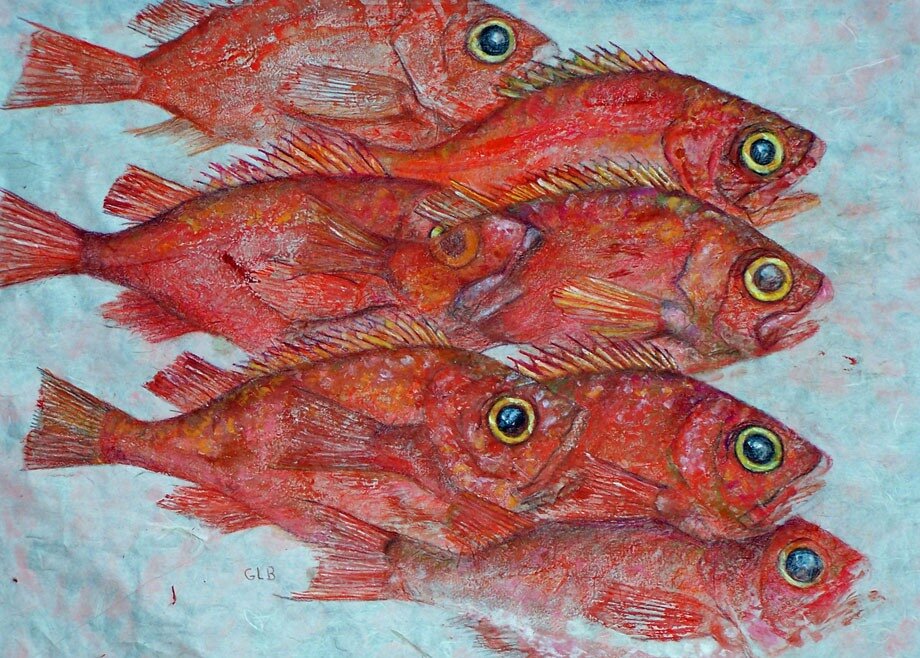 7 странных рисунков Гиотаку. Вместо кисти художники используют рыбу