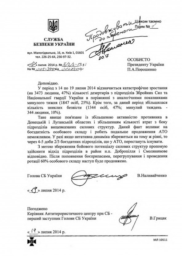 В Сети появилось письмо от Наливайченко к Порошенко о массовом дезертирстве в армии Украины В Сети появилось письмо от Наливайченко к Порошенко о массовом дезертирстве в армии Украины