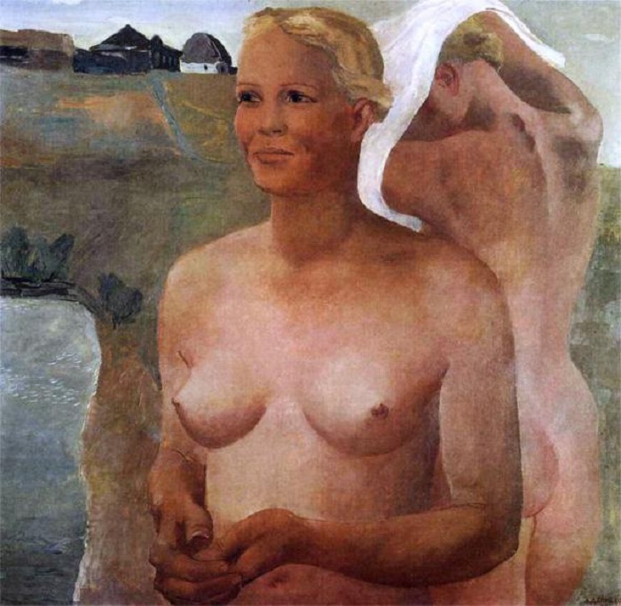 «Купающиеся девушки». (1933 год). Автор: Александр Дейнека. «Купающиеся девушки». (1933 год). Автор: Александр Дейнека.