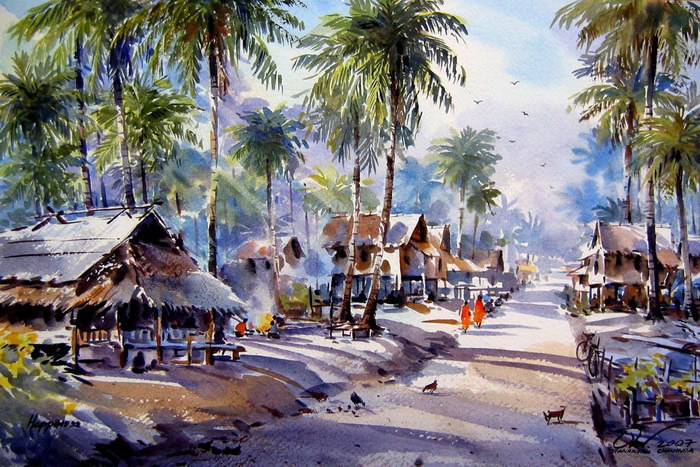 Таиланд в акварельных картинах Thanakorn Chaijinda