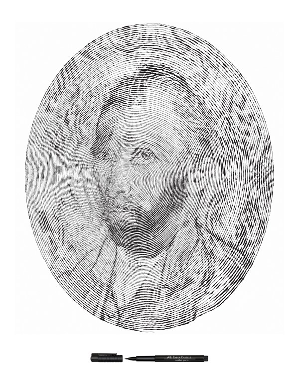 портрет мужчины спираль