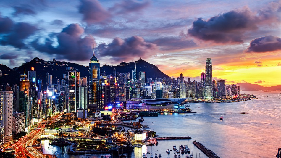 An HDR-ized view of Hong Kong Victoria Harbour.
