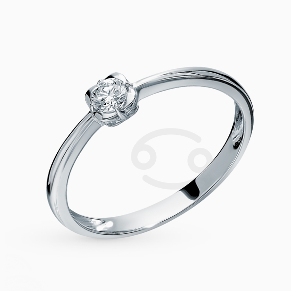 Помолвочное кольцо SL, белое золото, бриллиант