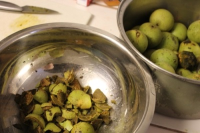 The green peel of walnuts is used to treat certain ailments.