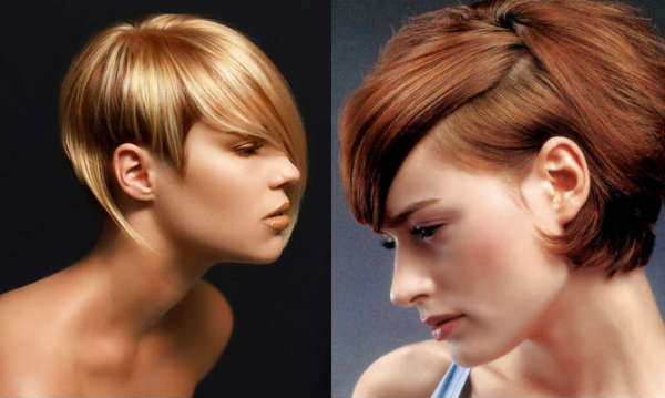 Стрижки с косой челкой Стрижки с косой челкой