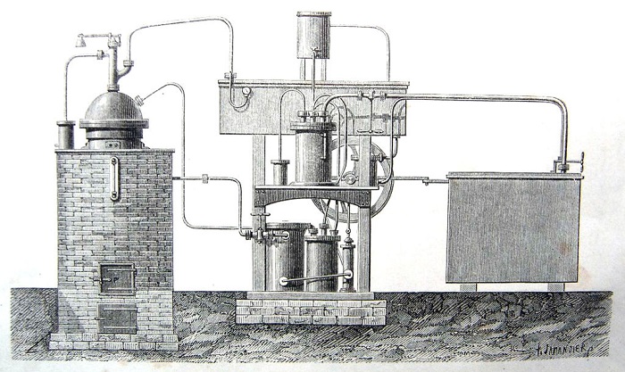 Один из первых аппаратов для производства льда, первая половина XIX в. : commons.wikimedia.org