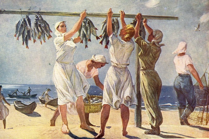 «У моря». Автор: Александр Дейнека. «У моря». Автор: Александр Дейнека.