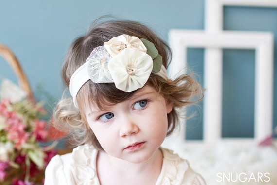 Classy Silk Poppies snugars HEADBAND hat cap hair band head wrap newborn infant toddler girls