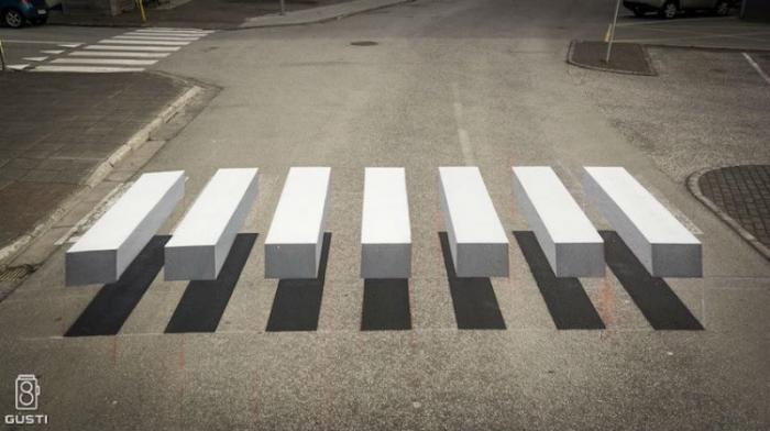 3D-зебра, которая останавливает всех водителей 3D-зебра, которая останавливает всех водителей