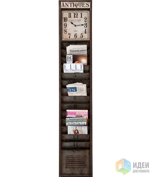Часы-полка в индустриальном стиле, KARE Design Часы как украшение интерьера