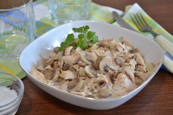 рецепт Индейка с грибами в сметане