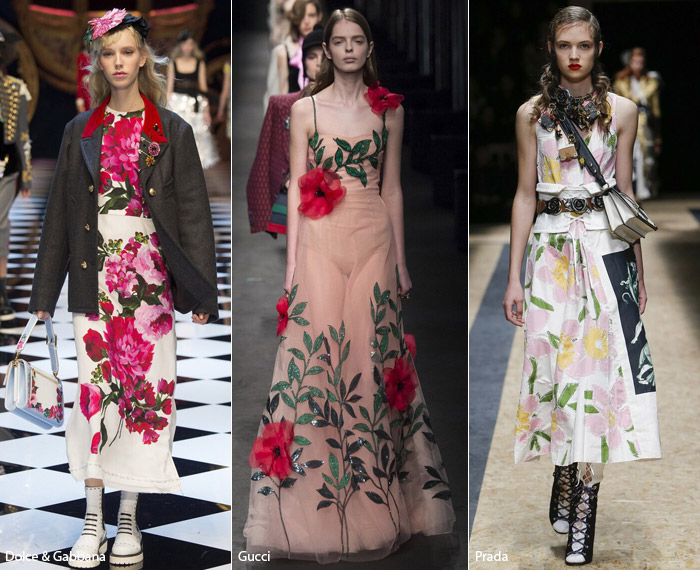 Цветочные принты - тренды из Милана, осень/зима 2016-2017