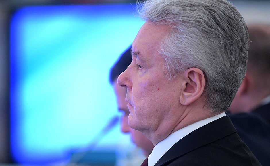 Мэр Москвы Сергей Собянин на заседании Государственного совета по вопросу приоритетных направлений деятельности субъектов Российской Федерации по содействию развитию конкуренции в стране.