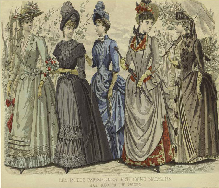Рисунок с платьями в викторианском стиле