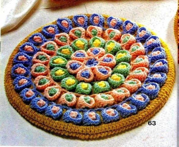 Японский коврик вязаный крючком