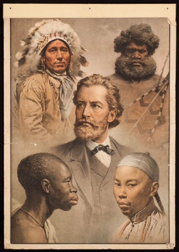 «Пять рас человечества». Плакат, 1911 год история, люди, мир, фото