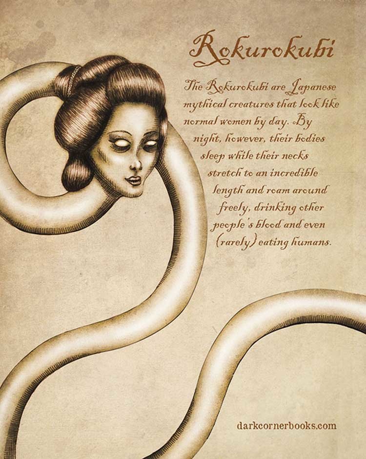 4. Рокурокуби (Rokurokubi) 4. Рокурокуби (Rokurokubi) жуть, иллюстрация, мифические существа, рисунок