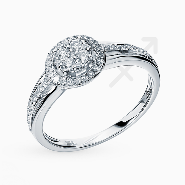 Помолвочное кольцо SL, розовое золото, бриллианты