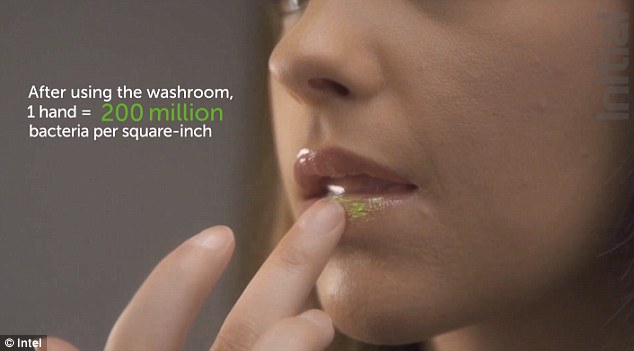 After using the bathroom one hand has 200 million bacteria per square inch, often picked up from the toilet paper or toilet seat