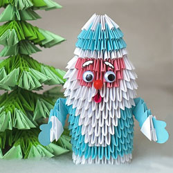 дед мороз из бумажных модулей