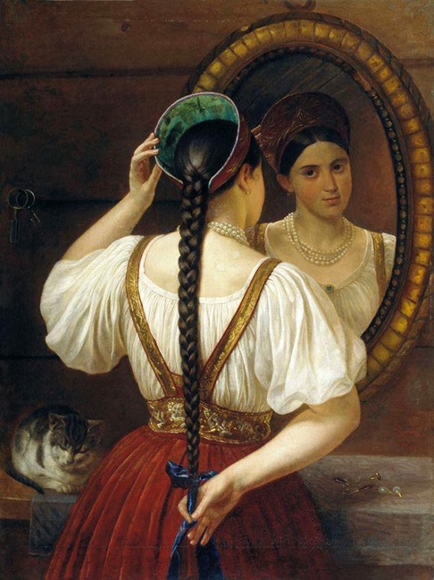 Budkin-F.O.-Devushka-pered-zerkalom.-1848 Budkin-F.O.-Devushka-pered-zerkalom.-1848