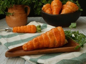 Слоёные трубочки "Морковка"