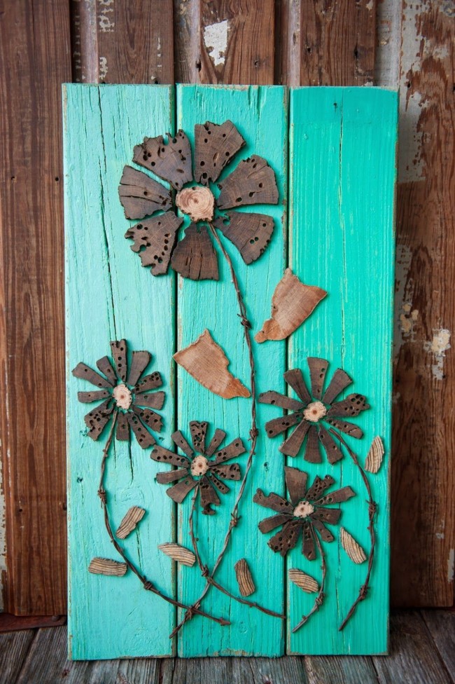 Панно из коры дерева