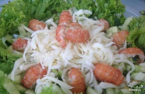 Салат с раковыми шейками. Салат с раковыми шейками.
