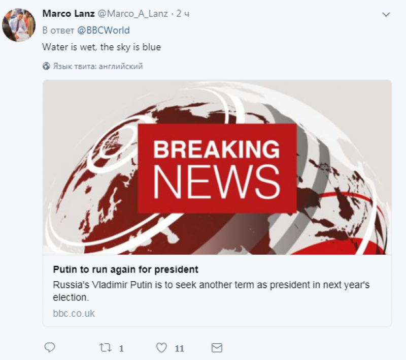 Иностранцы предсказали Путину победу на выборах-2018 Иностранцы предсказали Путину победу на выборах-2018