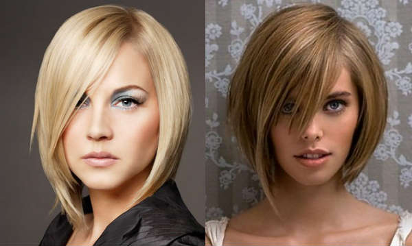 Стрижки с косой челкой Стрижки с косой челкой