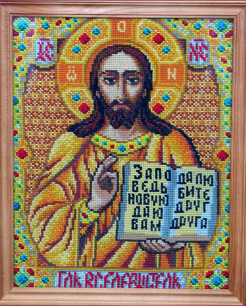 Вышивка икон бисером распятие христа Вышивка икон бисером распятие христа