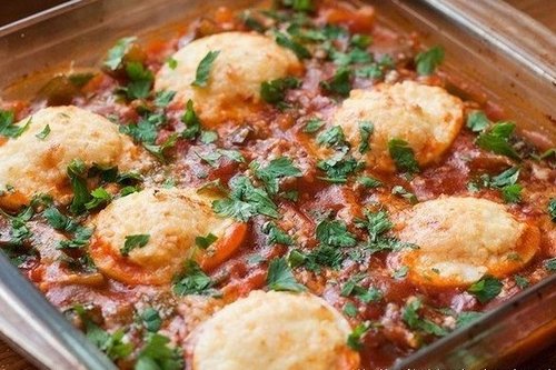 Яйца по-Кубински под соусом Яйца по-Кубински под соусом