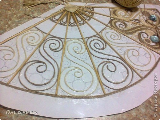 Мастер-класс Поделка изделие Моделирование конструирование Филигранный веер МК Проволока Шпагат фото 18