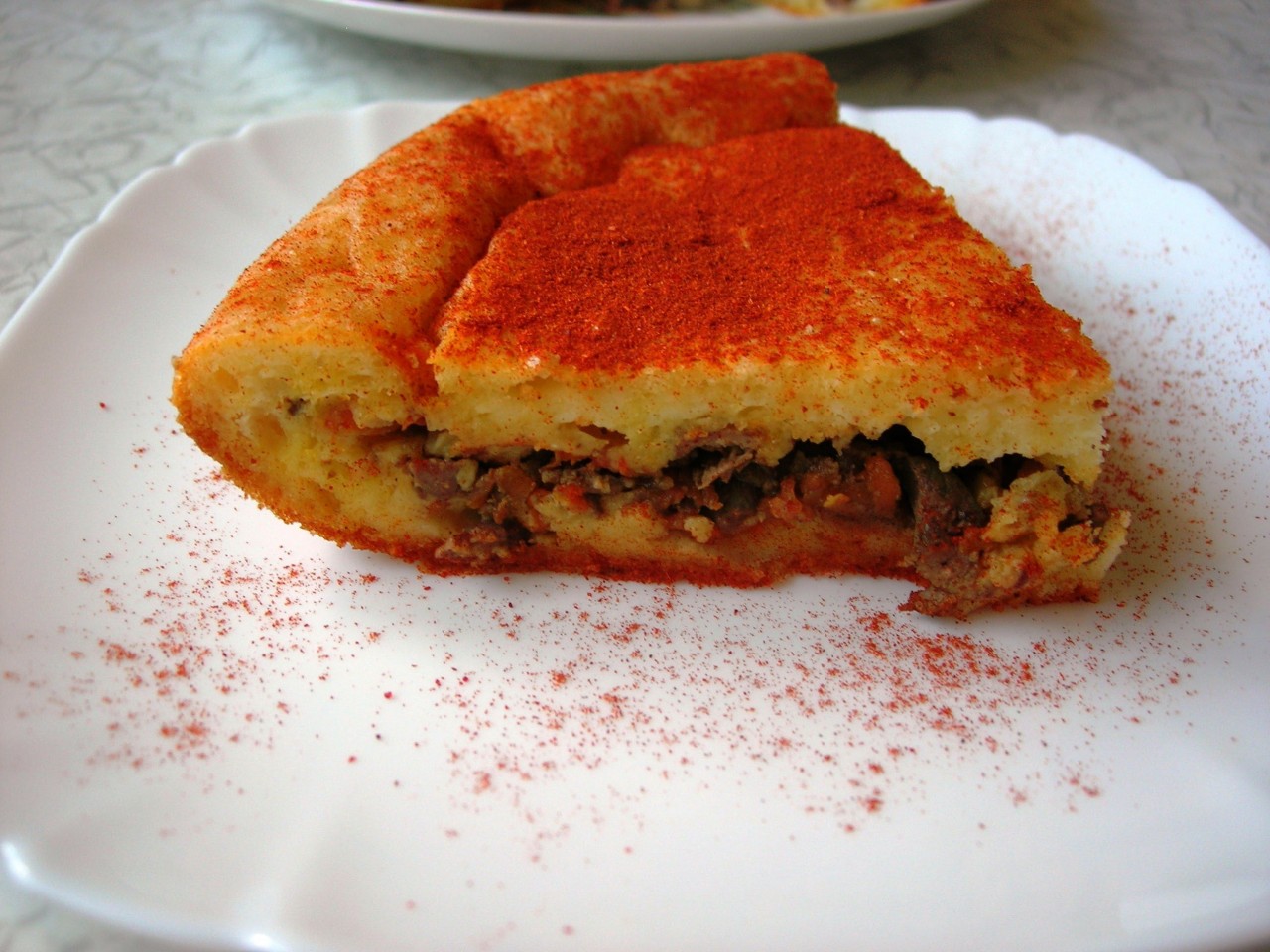 Закусочный пирог с куриной печенью (Наливной пирог)