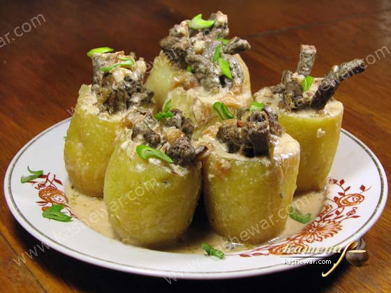 Картофель, фаршированный печенью Беларусь.Картофель, фаршированный печенью
