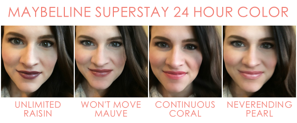 Maybelline 24 hour color lip swatches LipSense Dupe