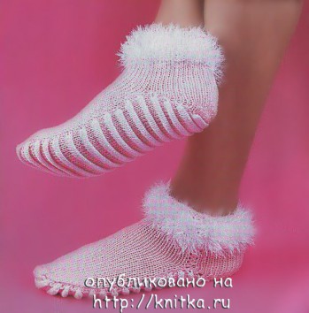 Вязаные следки с массажными стельками