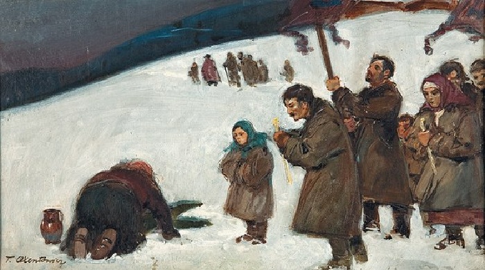 Т. Аксентович. Водосвятие, конец XIX века Т. Аксентович. Водосвятие, конец XIX века