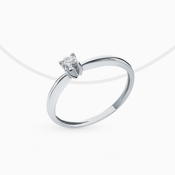 Кольцо «Эридан», белое золото, бриллиант