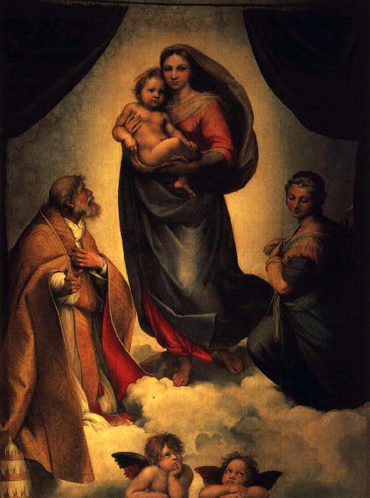 Сикстинская Мадонна. (1515–1519 гг). Автор: Рафаэль Санти (1483–1520). Сикстинская Мадонна. (1515–1519 гг). Автор: Рафаэль Санти (1483–1520).