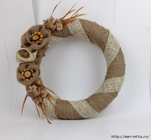 Осенний венок из мешковины (8) (480x446, 117Kb)