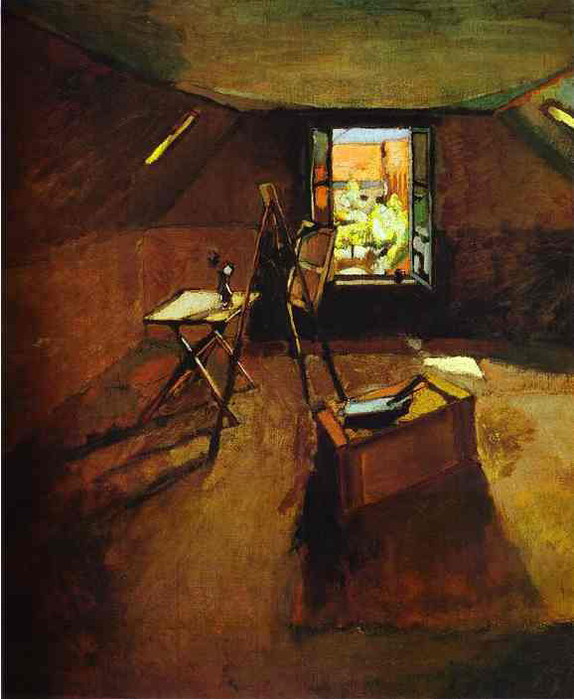 Мастерская на чердаке. 1903. Холст, масло. Фитцвильямский музей, Кэмбридж, Великобритания (574x700, 94Kb)