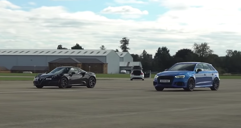 Alfa Romeo 4C против Audi RS3: дрэг-гонка