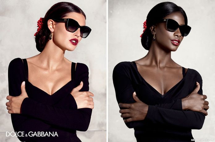 Темнокожая модель воссоздает модные фотографии